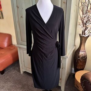Anne Klein Black Faux Wrap Dress